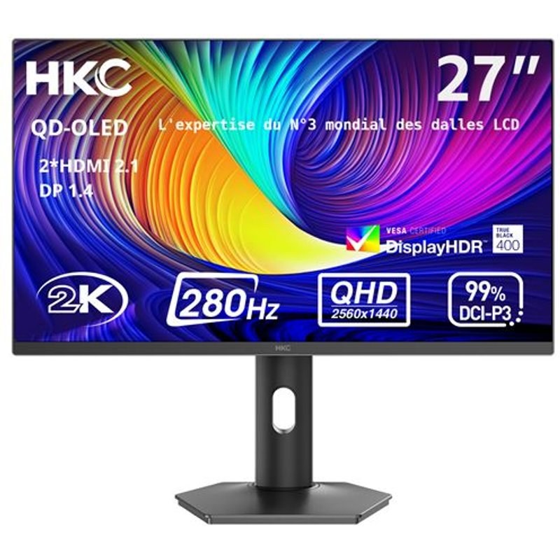 Écran PC gaming HKC GS27QTS 27'' OLED 280 Hz QHD Gris
