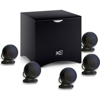 Pack de 5 enceintes surround Cabasse Satellite Alcyone 3 Noir mat + 1 caisson de basses