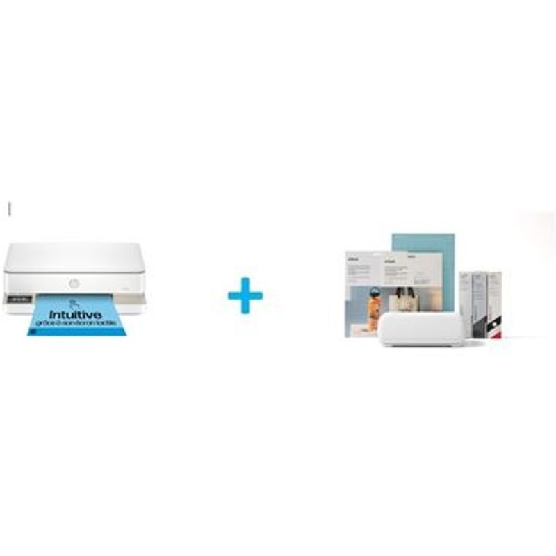 Imprimante multifonction HP Envy 6132E Blanc Eligible à Instant Ink + Kit de demarrage Cricut Joy Xtra