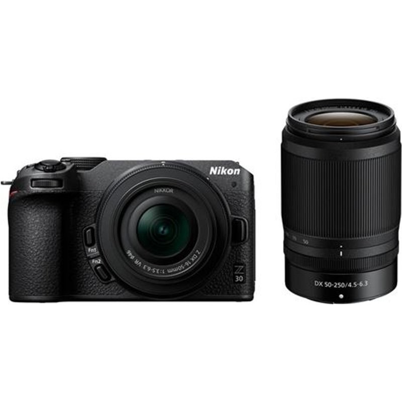 Appareil photo hybride Nikon Z 30 noir + Z DX 16-50 mm f/3.5-6.3 + Z DX 50-250 mm f/4.5-6.3 VR noir