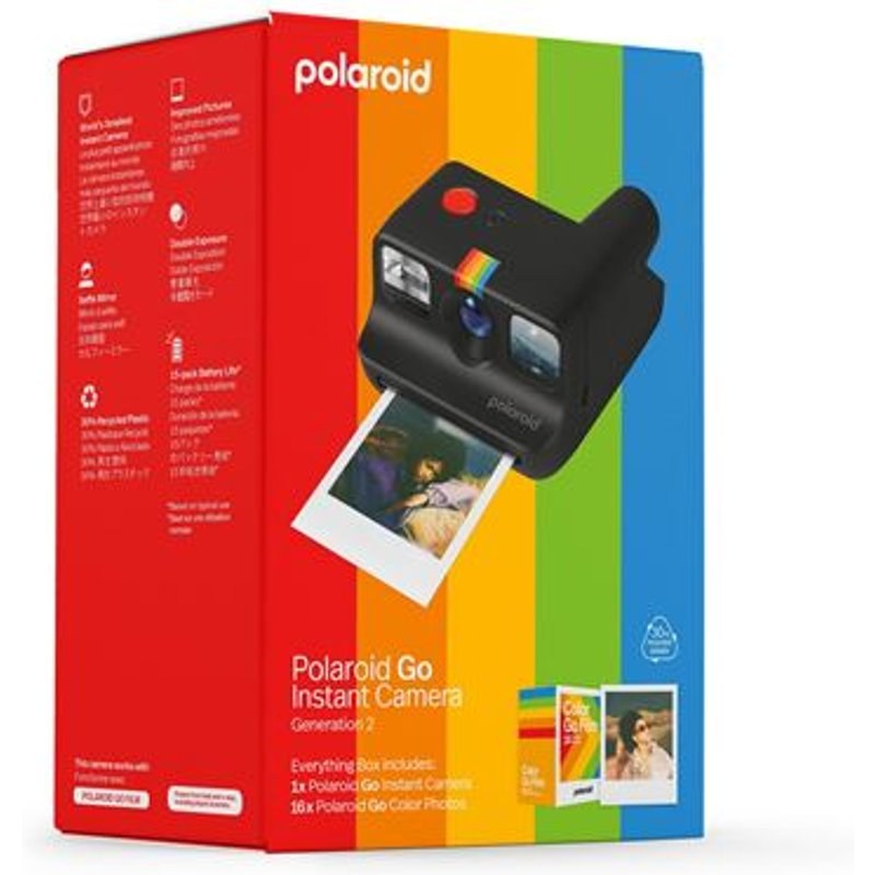 Coffret Appareil photo instantané Polaroid Go Génération 2 Noir + 16 films Go inclus