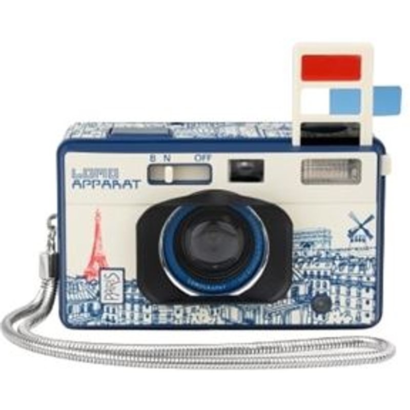 Appareil photo argentique Lomography LomoApparat 21 mm f/10 Edition Paris Blanc et Bleu