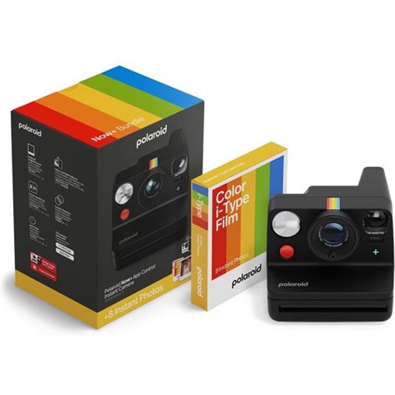 Appareil photo instantané Polaroid Now+ Génération 3 + Pack de films 8 photos Noir