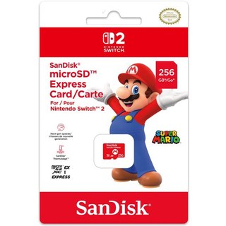 Carte mémoire micro SD express Nintendo Sandisk 256 Go Rouge