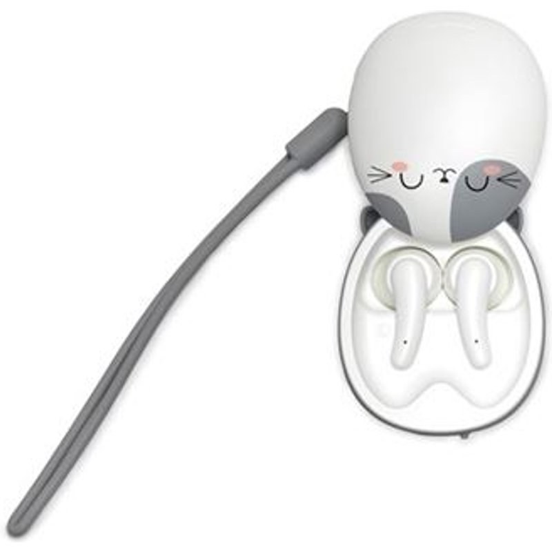 Ecouteurs sans fil intra-auriculaires avec microphone Legami Be Free Bluetooth Chaton Blanc