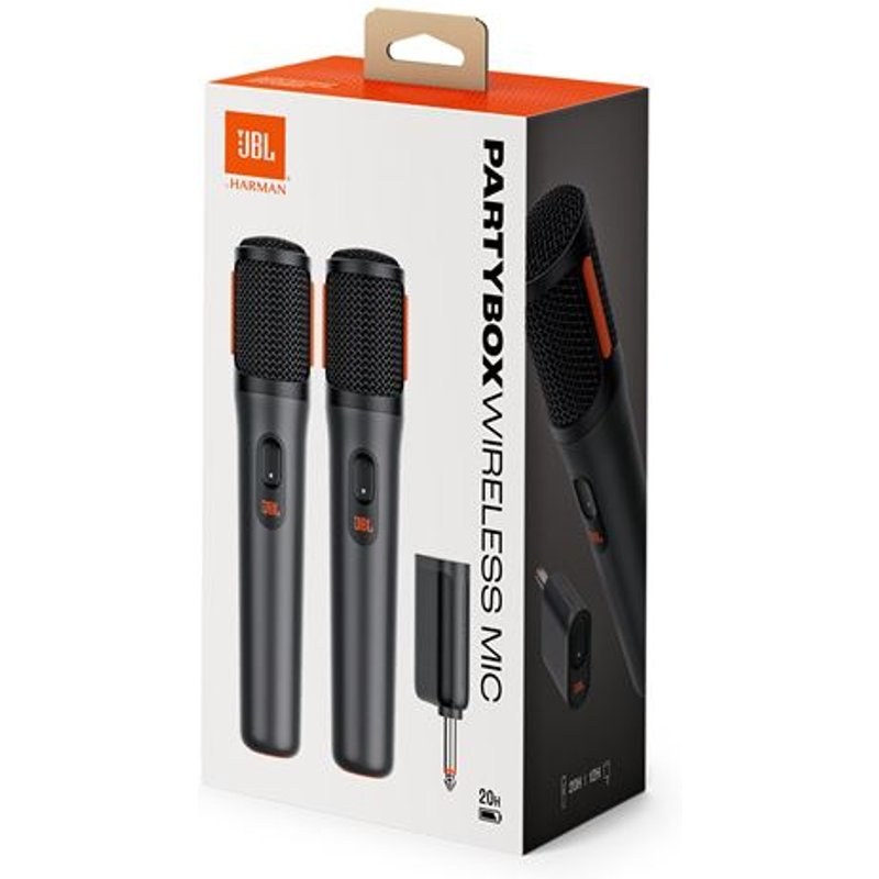 Pack de 2 micros sans fil JBL PartyBox Wireless Mic Noir