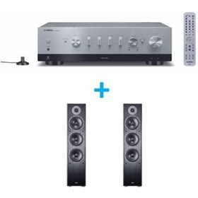 Amplificateur Hi-Fi Yamaha R-N800A Argent + une paire d'enceintes colonne Magnat Monitor S70