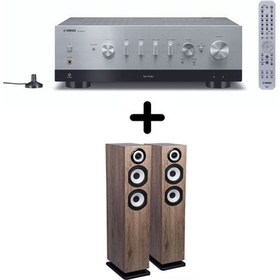 Amplificateur Hi-Fi Yamaha R-N800A Argent + une paire d'enceintes colonne Cabasse Java MC40