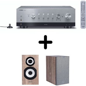 Amplificateur Hi-Fi Yamaha R-N800A Argent + une paire d'enceintes bibliothèque Cabasse Minorca