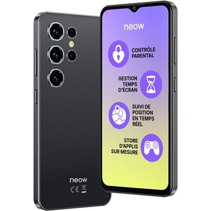 Smartphone Neow Ado Safe Plus 6.52" Double nano SIM 128 Go Noir
