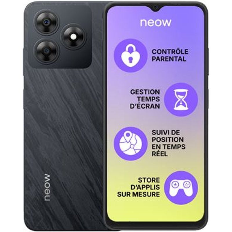 Smartphone Neow Ado Safe 6.56" Double nano SIM 64 Go Noir