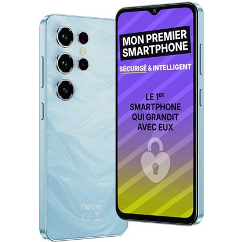Smartphone Neow Ado Safe Plus 6.52" Double nano SIM 128 Go Bleu