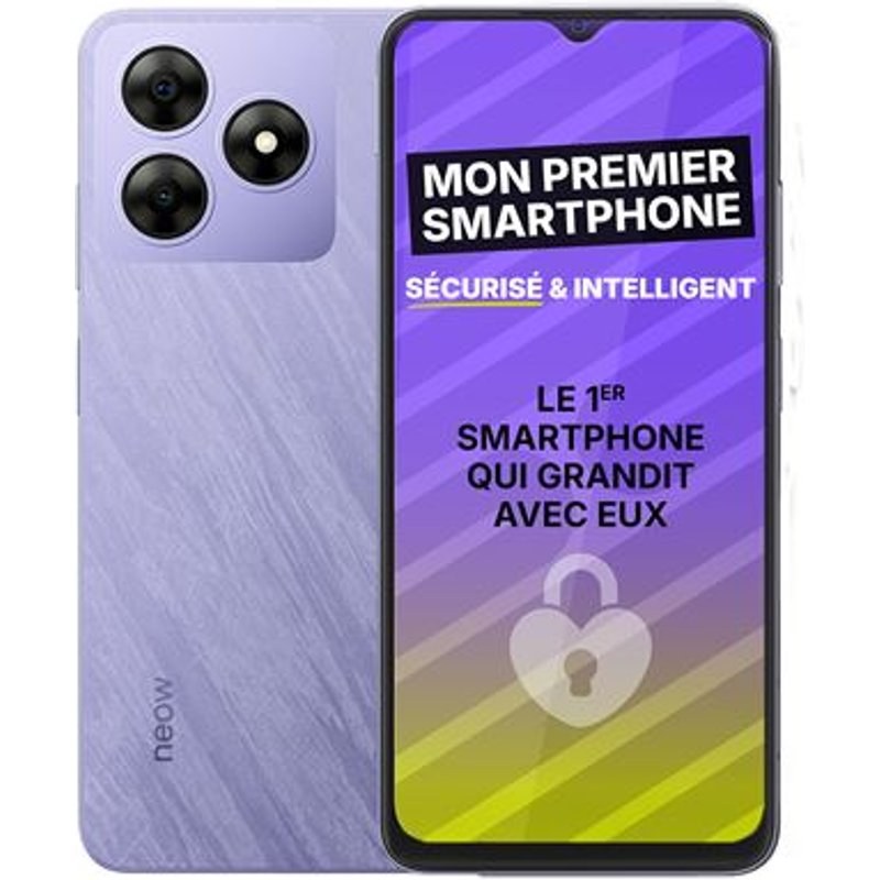 Smartphone Neow Ado Safe 6.56" Double nano SIM 64 Go Violet