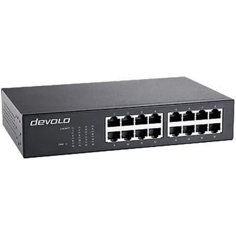 Switch réseau Devolo Gigabit Ethernet Switch 16 Port Noir