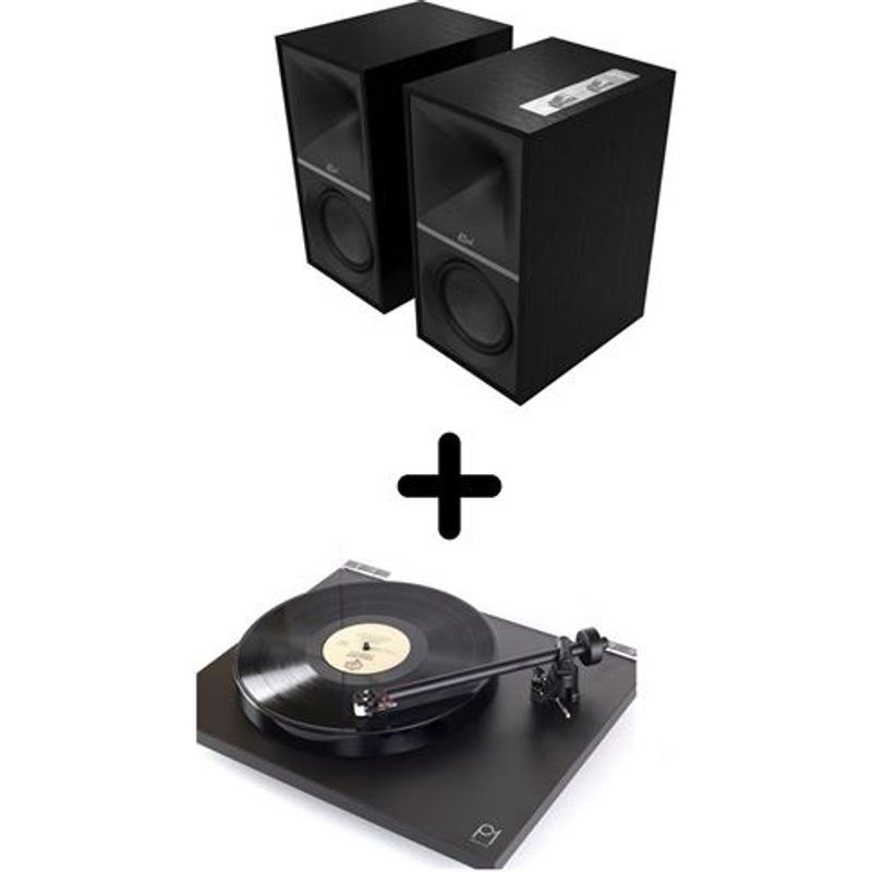 Enceintes actives Hi-Fi Klipsch The Sevens Noir Vendues par paire + Platine vinyle Rega Planar 1 Noir mat