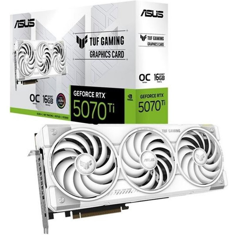 Carte graphique ASUS TUF NVIDIA GeForce RTX 5070 TI 16G GAMING Blanc