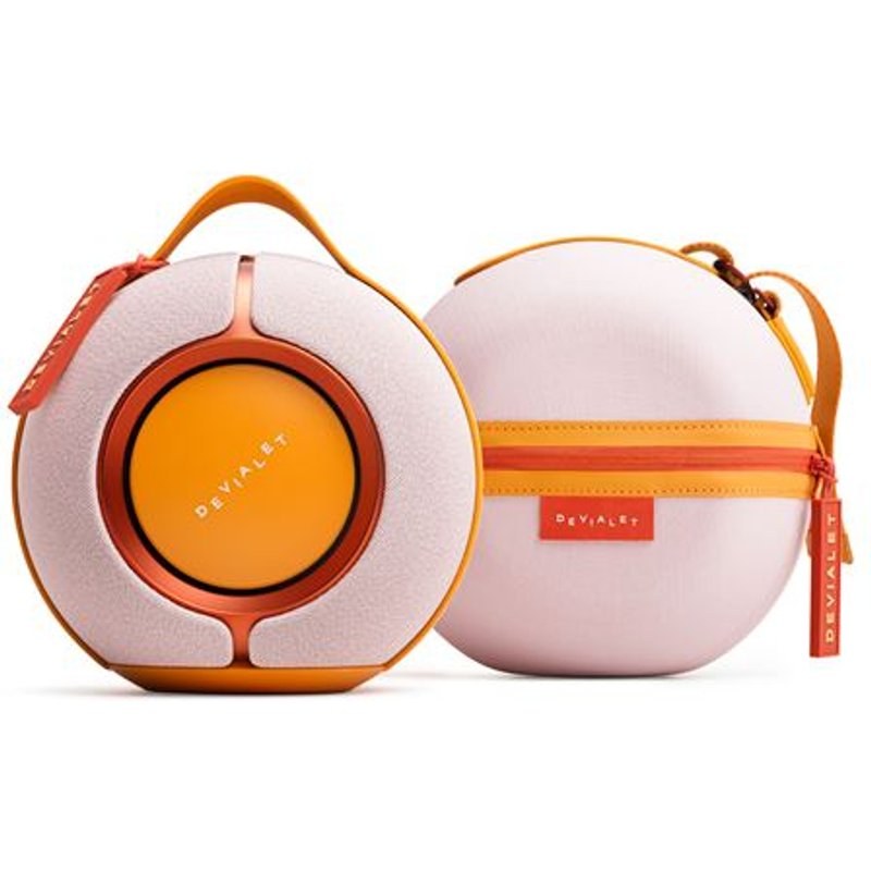 Enceinte connectée Hi-Fi sans fil portable Bluetooth Devialet Mania Rose + Étui de transport