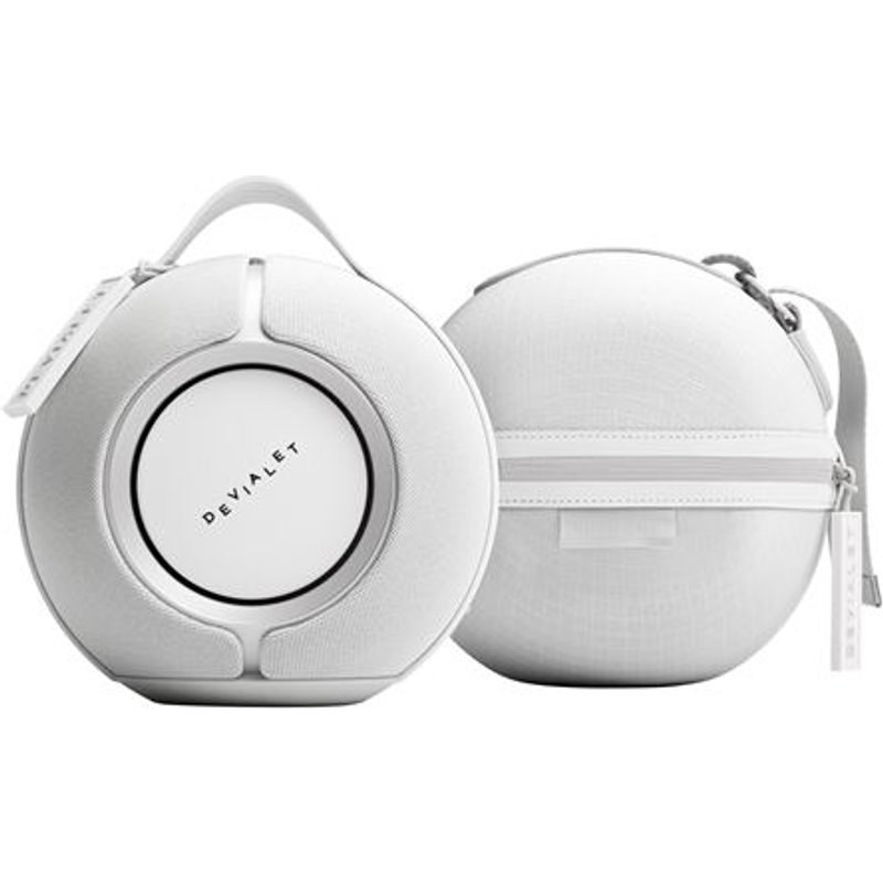 Enceinte connectée Hi-Fi sans fil portable Bluetooth Devialet Mania Blanc + Étui de transport