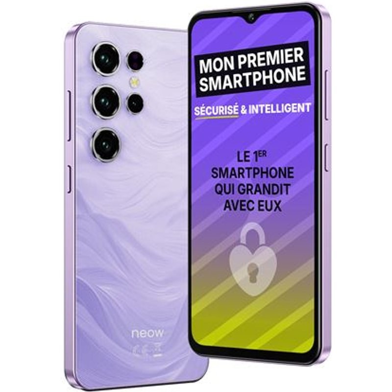 Smartphone Neow Ado Safe Plus 6.52" Double nano SIM 128 Go Violet