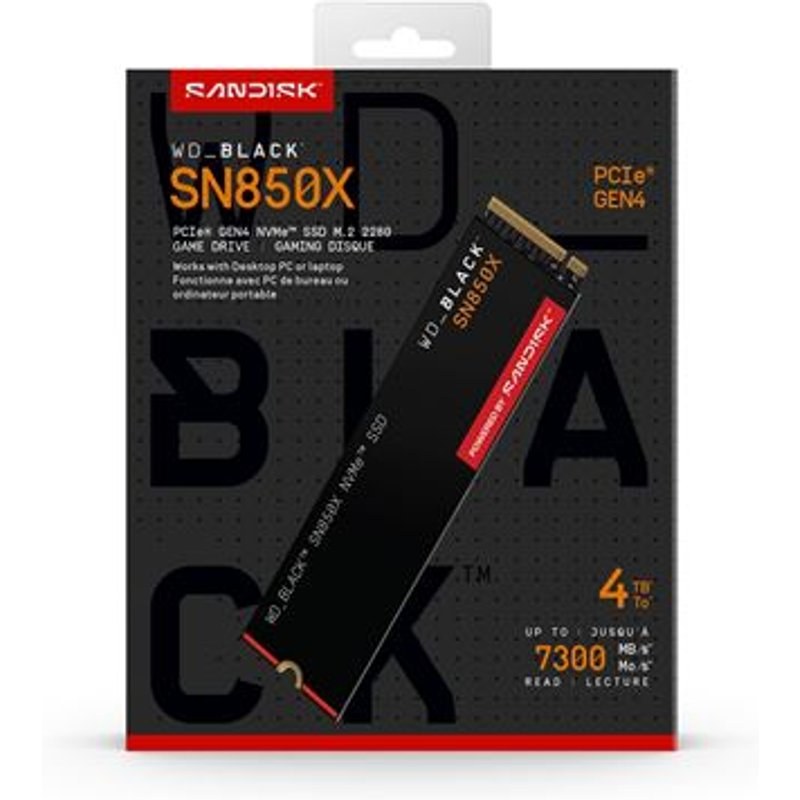 Disque SSD Interne SanDisk™ WD_BLACK™ SN850X 4 To Noir