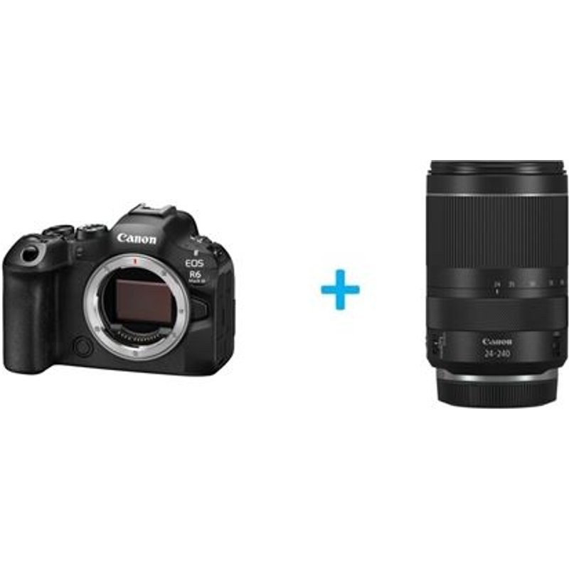 Appareil photo Hybride Canon EOS R6 Mark III nu noir + Objectif Hybride Canon RF 24-240 mm f/4-6.3 IS USM