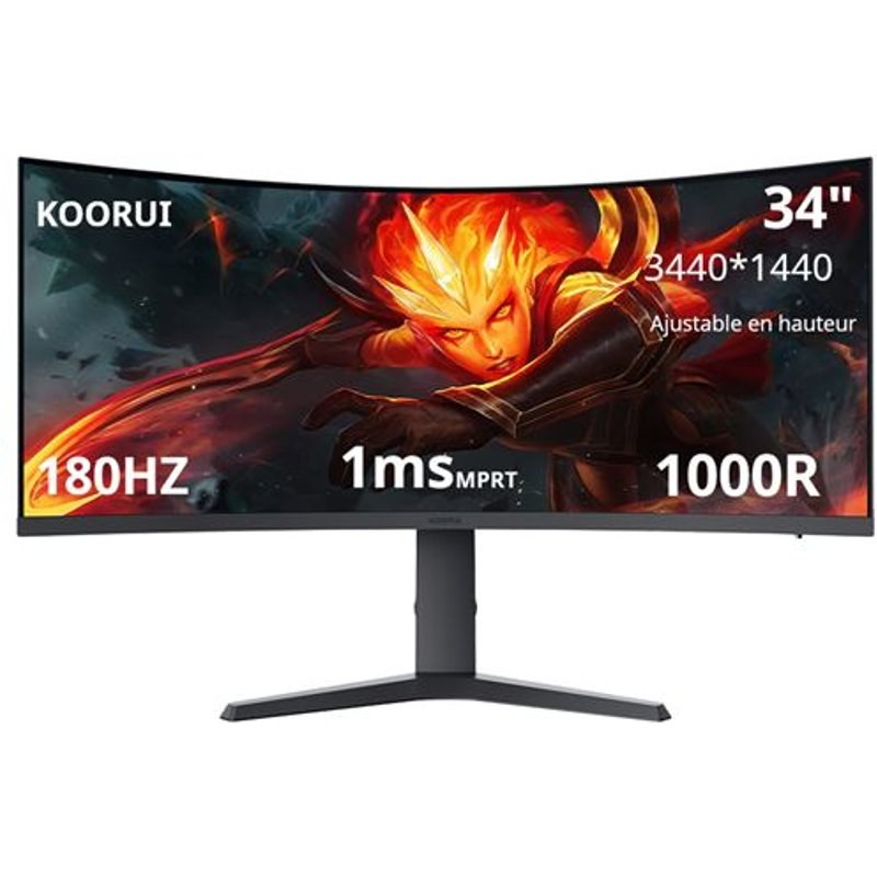 Écran PC Gaming Koorui G3441VC 34" incurvé 180 Hz WQHD