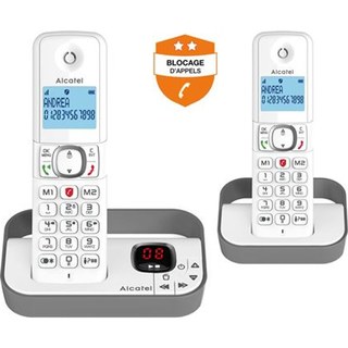 Téléphone fixe sans fil Alcatel Classic F860 Voice Duo Blanc Gris