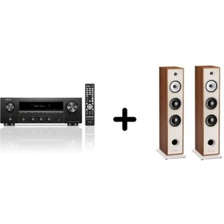 Un ampli Denon DRA-900H Noir + une paire d'enceintes colonne Triangle BR08 Chêne