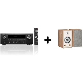 Un ampli Denon DRA-900H Noir + une paire d'enceintes bibliothèque Triangle BR03 Chêne Clair