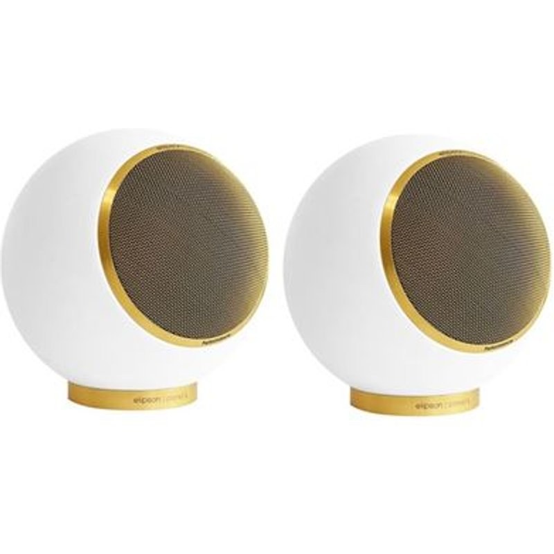 Enceintes bibliothèques Elipson® Planet L Performance Blanc Mat Or vendues par paire