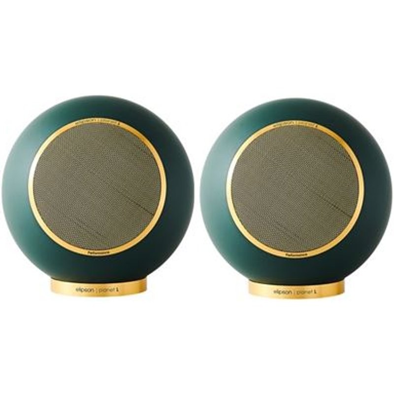 Enceintes bibliothèques Elipson® Planet L Performance Vert Mat Or vendues par paire