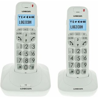 Téléphone fixe sans fil Logicom Confort 250 Blanc + Combiné supplémentaire