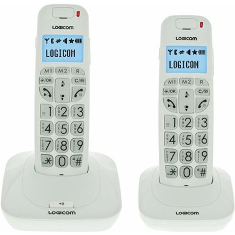 Téléphone fixe sans fil Logicom Confort 250 Blanc + Combiné supplémentaire