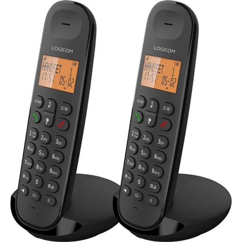 Téléphone fixe sans fil Logicom Dect Duo Iloa 250 Noir