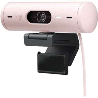 Webcam Logitech Brio 500 HD avec Deux Micros à Réduction de Bruit Rose
