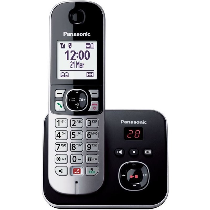 Téléphone fixe sans fil Solo Panasonic KX-TG6861 Noir et argent