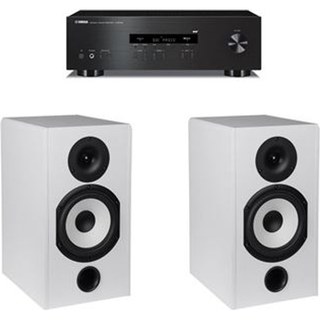 Amplificateur Yamaha R-S202D Noir + Paire d'enceintes bibliothèque Cabasse Antigua MT32/2 Blanc
