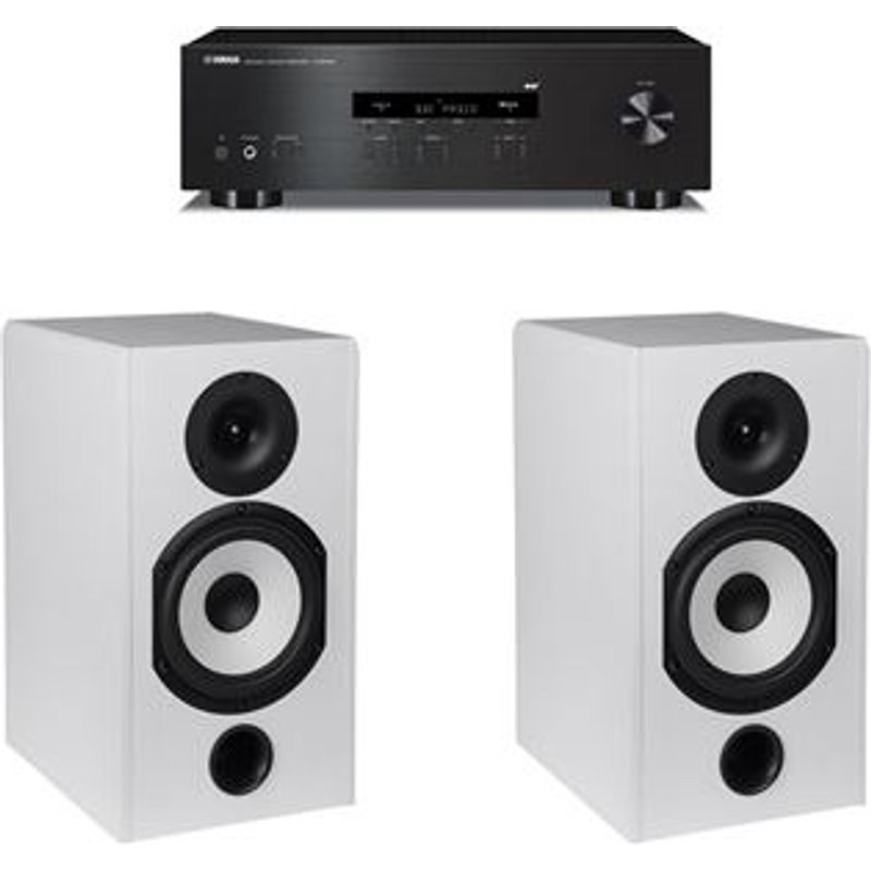 Amplificateur Yamaha R-S202D Noir + Paire d'enceintes bibliothèque Cabasse Antigua MT32/2 Blanc