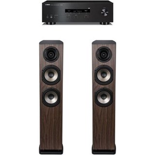 Amplificateur Yamaha R-S202D Noir + Paire d'enceintes colonne Cabasse Jersey MC170 Chêne