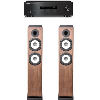Amplificateur Yamaha R-S202D Noir + Paire d'enceintes colonne Cabasse Jersey MT32/2 Noyer