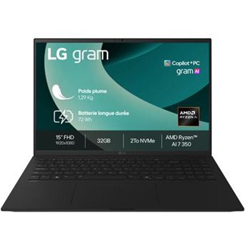 LG PC Gram 15Z80T G AU8BF AMD Ryzen™ Ai 7 Obsidien