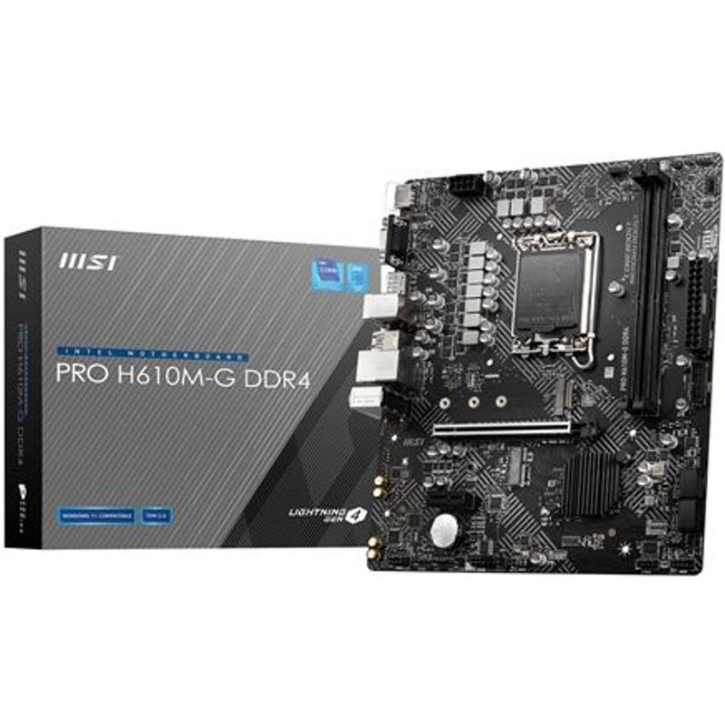 Carte mère MSI PRO H610M-G DDR4 micro ATX Socket LGA1700 Chipset Intel H610