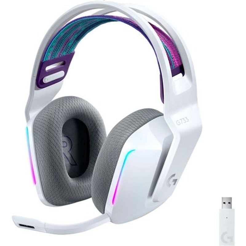 Logitech G Casque gaming sans fil Logitech Lightspeed RVB G733 Blanc