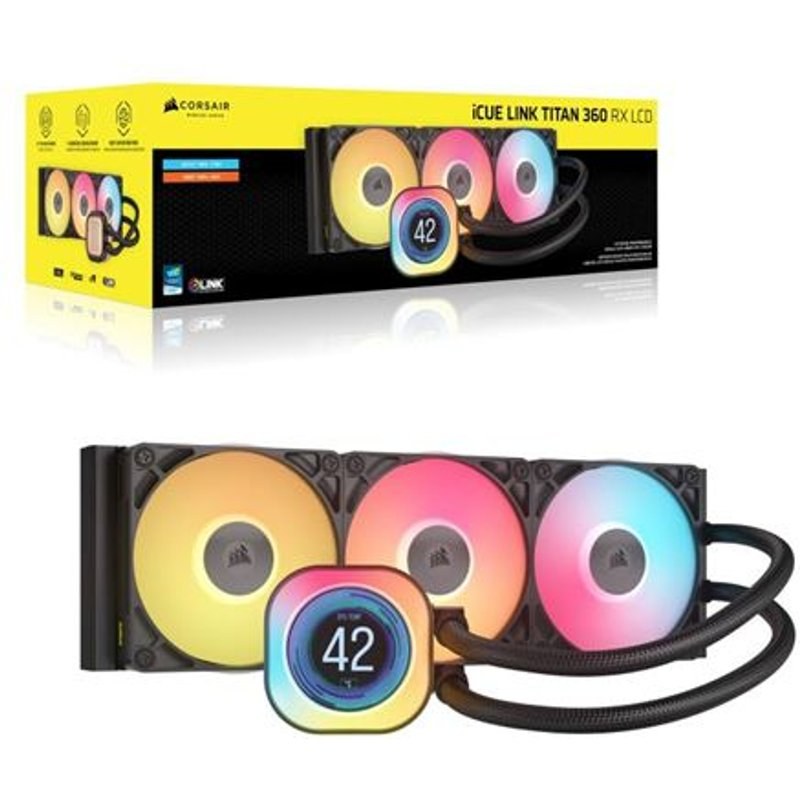 Kit Watercooling CPU Corsair ICUE LINK TITAN 360 RX LCD RGB noir