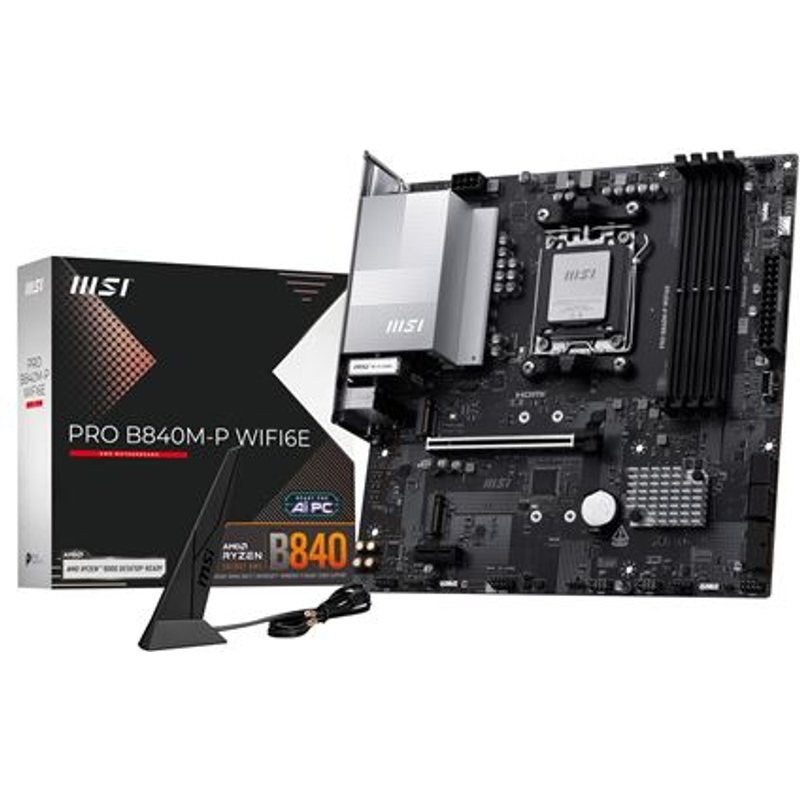 Carte mère MSI PRO B840M-P WIFI6E Micro ATX AMD Socket AM5 Chipset AMD B840
