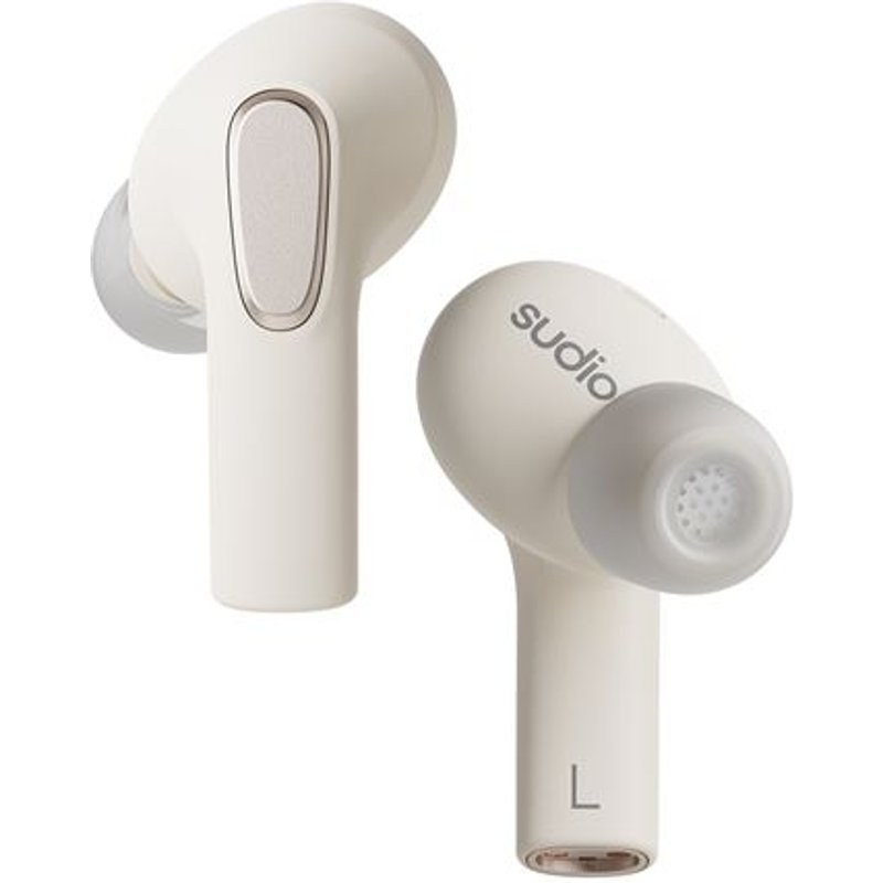 Ecouteurs intra-auriculaires sans fil Bluetooth Sudio E3 avec réduction de bruit Blanc