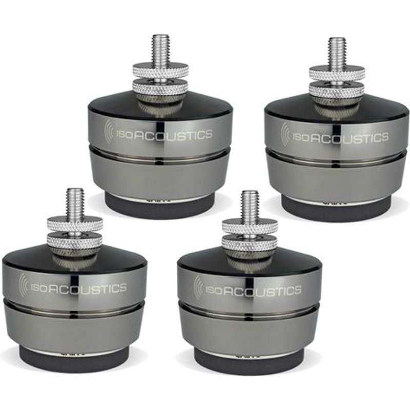 Pack 4 pieds isolants pour enceintes Iso Acoustics Gaia I Gris et noir