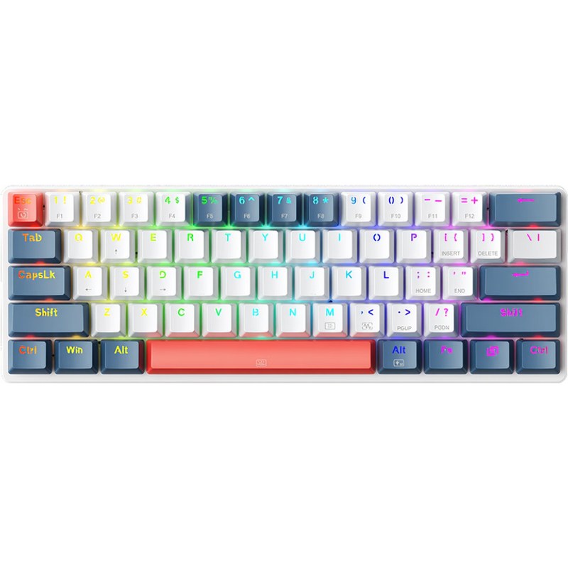 MACHENIKE K500-B61 Clavier mécanique filaire 60 % avec switchs rouges et éclairage RGB