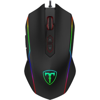 ET Souris gaming USB filaire avec éclairage, compatible PC/Mac – Noir