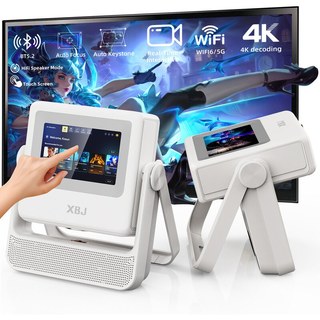 XBJ Vidéoprojecteur avec tablette tactile Full HD 1080P/4K avec système Android